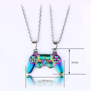 Game Controller Couple Matching Pendant Necklace for Men Women Friendship Best Friends Magnet Game Console Handle Sister Street Hiphop Jewelry