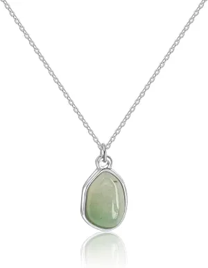 Gemstone Pendant Necklace, Crystal Necklace Teardrop Pendant Necklace Stone Bezel Pendant Necklace Stainless Steel Adjustable Length 16   2 inch Jewelry Gifts for Women