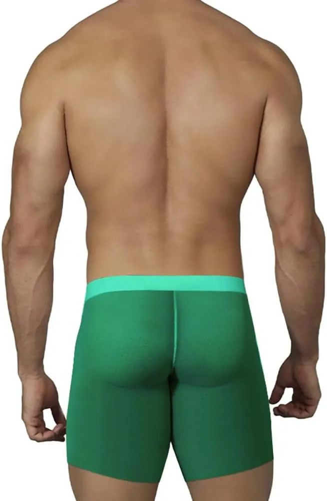 Gogobear Men's Cool Ice Silk Boxer Briefs Sexy Athletic Stretch Elastic Traceless Quick-drying See-through Underwear Trunk