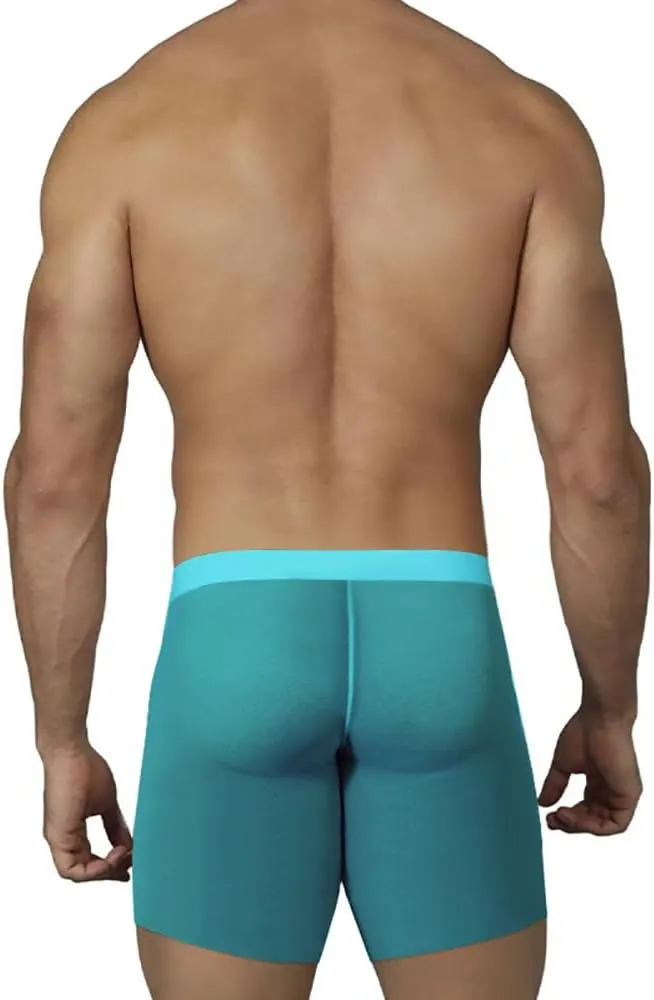 Gogobear Men's Cool Ice Silk Boxer Briefs Sexy Athletic Stretch Elastic Traceless Quick-drying See-through Underwear Trunk