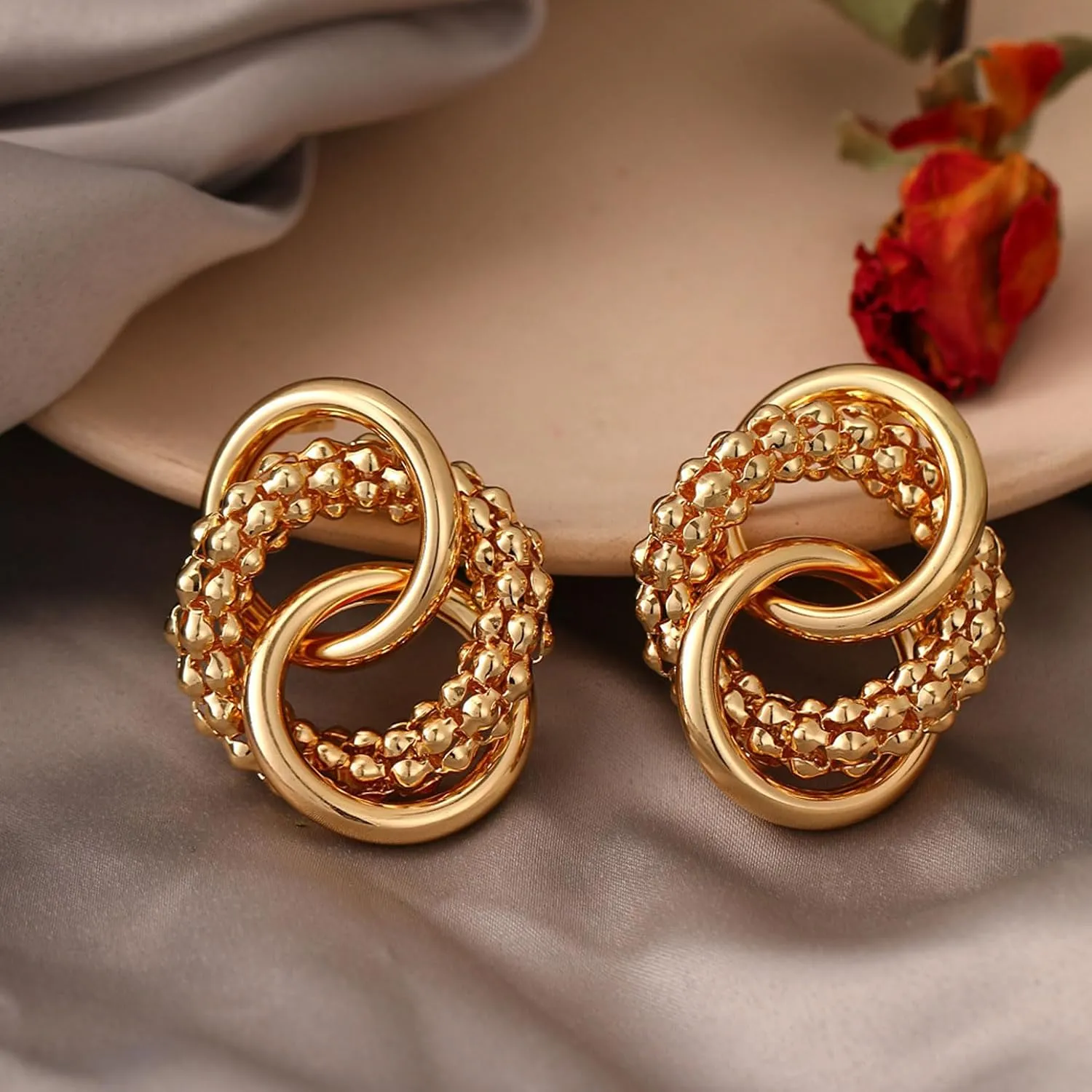 Gold Chunky Dangle Earrings For Women Gold Stud Geometric Earrings Vintage Drop Earrings Long Link Dangle Earrings Jewelry Gift