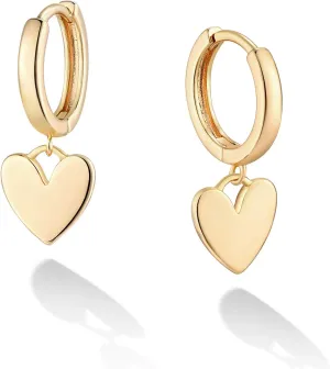 Gold Dainty Dangle Hoop Earrings for Women Small Huggie Hoop with Cubic Zirconia Cute Star Heart Butterfly 14K Gold Plated Earring Minimalist Jewelry