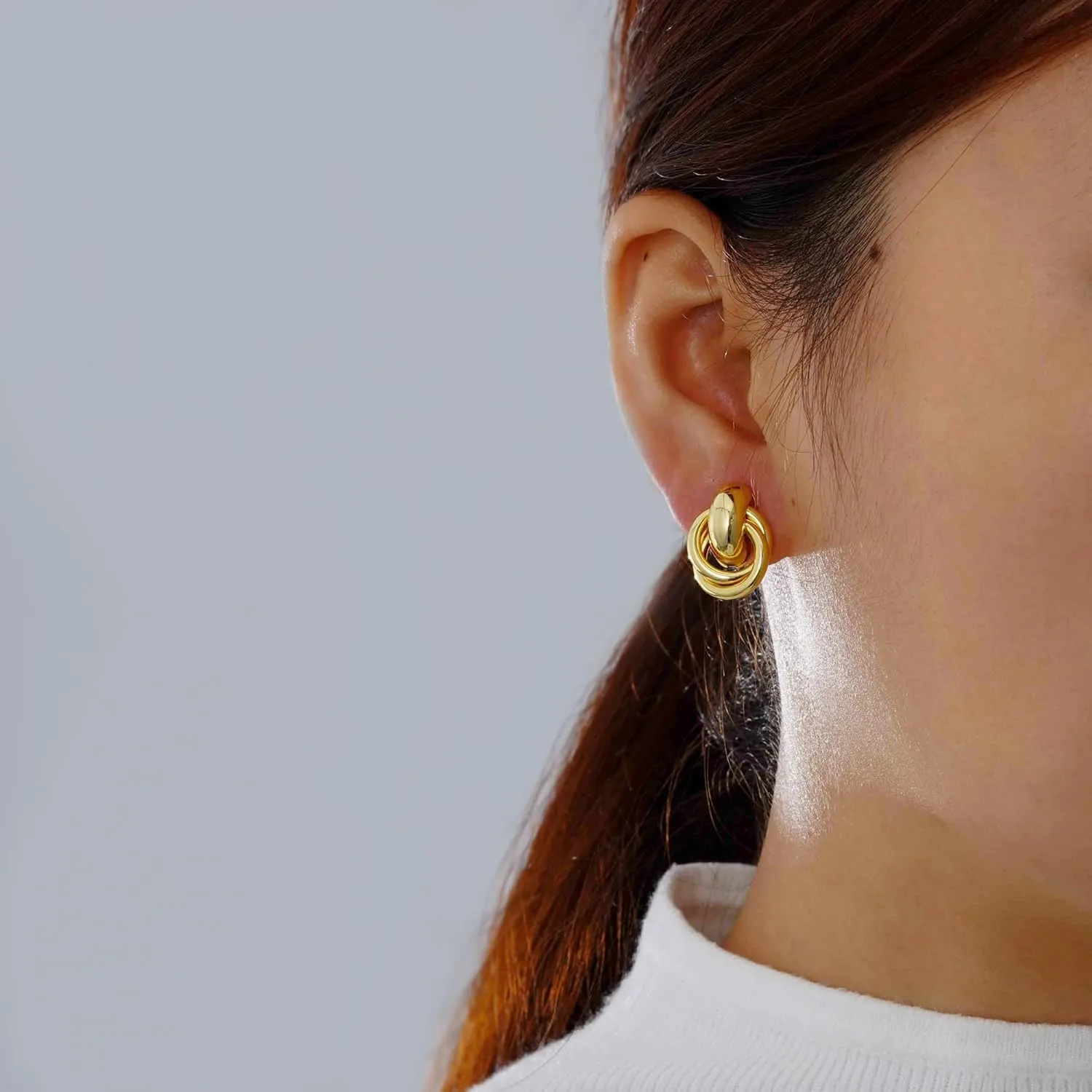 Gold Drop Dangle Earrings for Women Trendy Geometric Statement Earring Set Chunky Door Knocker Earrings Jewelry Gift for Women