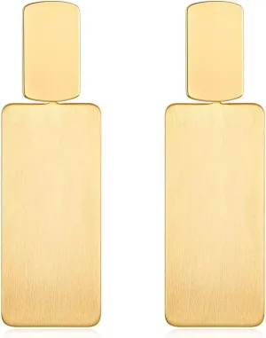Gold Drop Dangle Earrings Long Dangle Earrings for Women Geometric Earrings