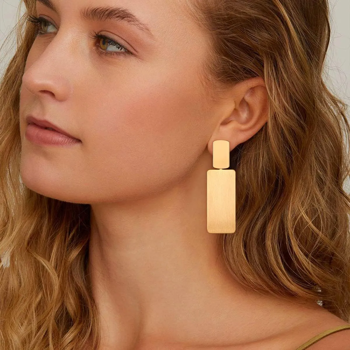 Gold Drop Dangle Earrings Long Dangle Earrings for Women Geometric Earrings