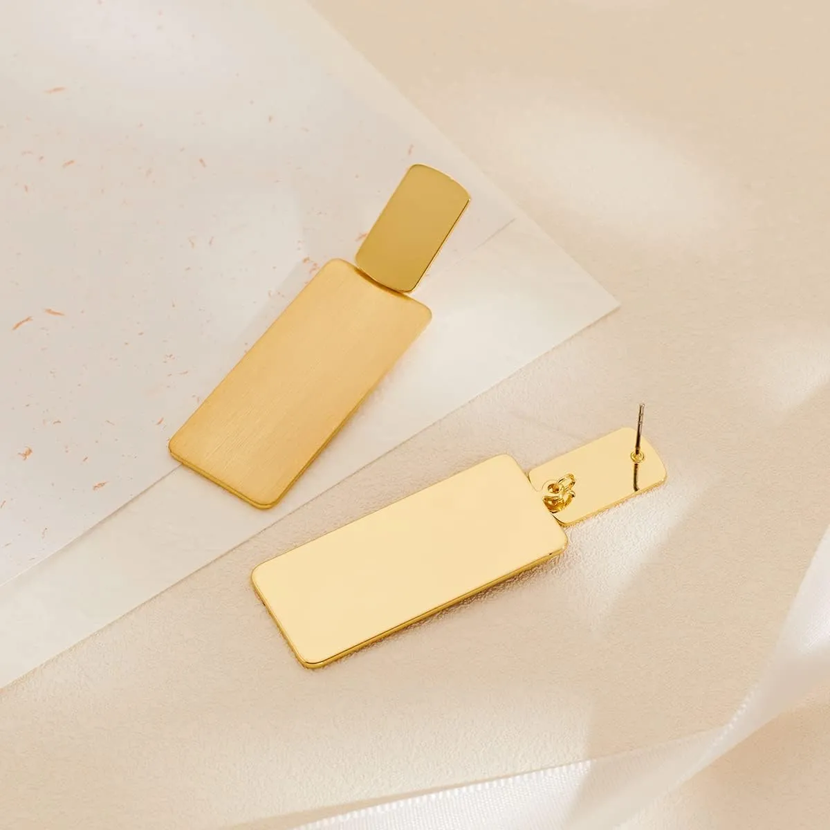Gold Drop Dangle Earrings Long Dangle Earrings for Women Geometric Earrings