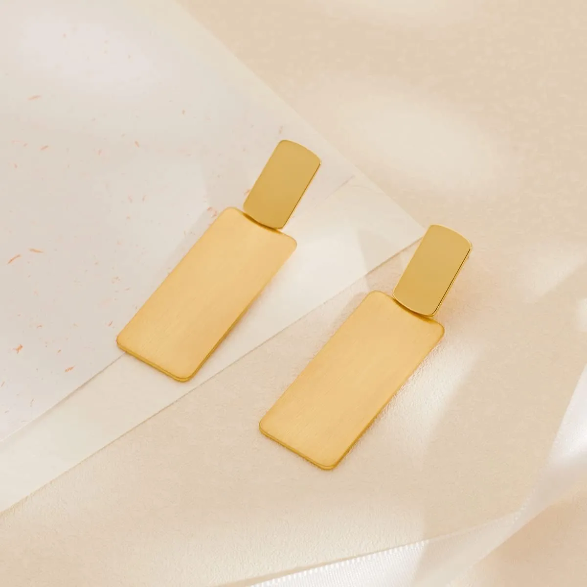 Gold Drop Dangle Earrings Long Dangle Earrings for Women Geometric Earrings