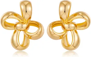 Gold Flower Stud Earrings for Women 3D Hollow Stud Earrings for Women Fashion Jewelry