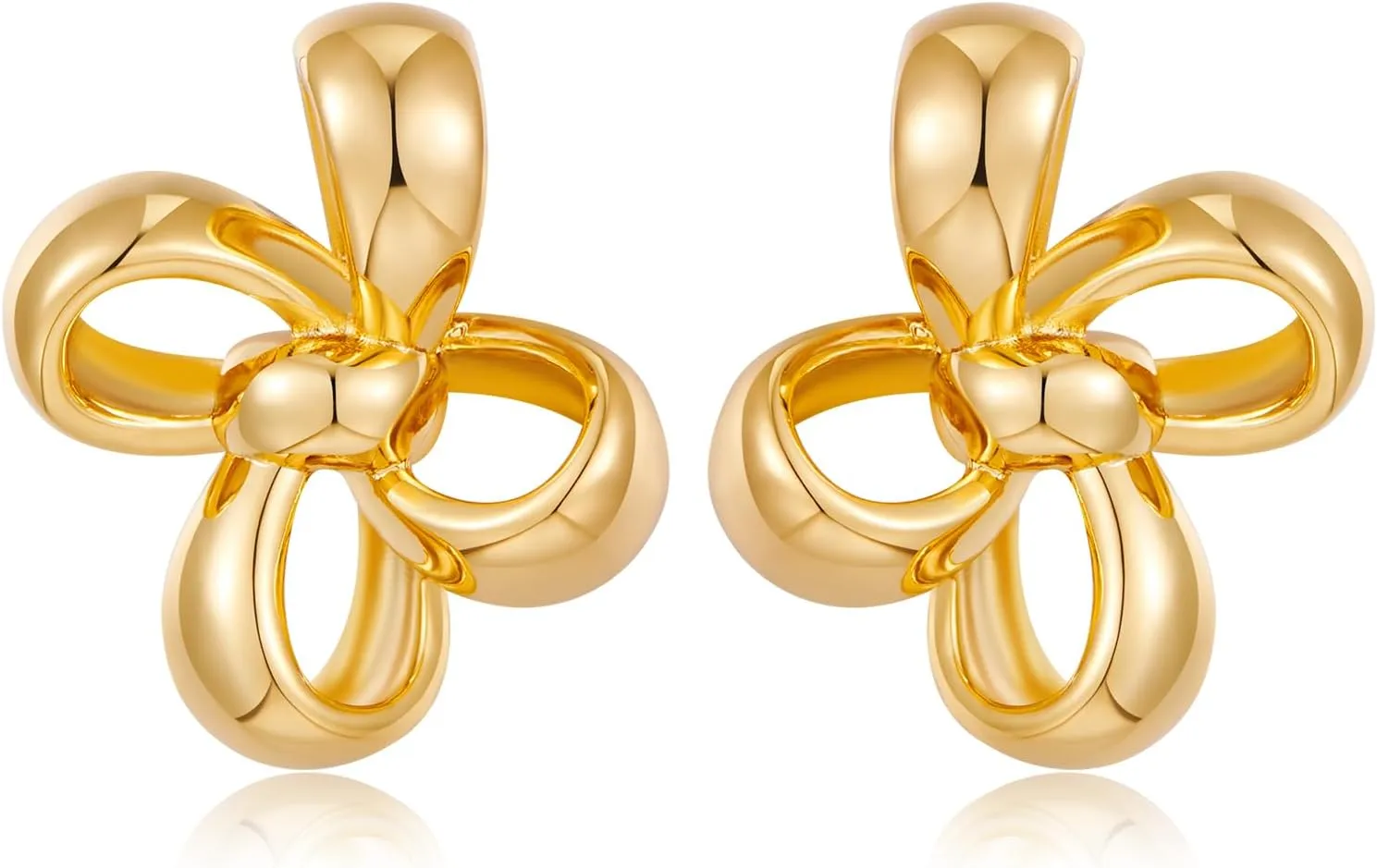 Gold Flower Stud Earrings for Women 3D Hollow Stud Earrings for Women Fashion Jewelry