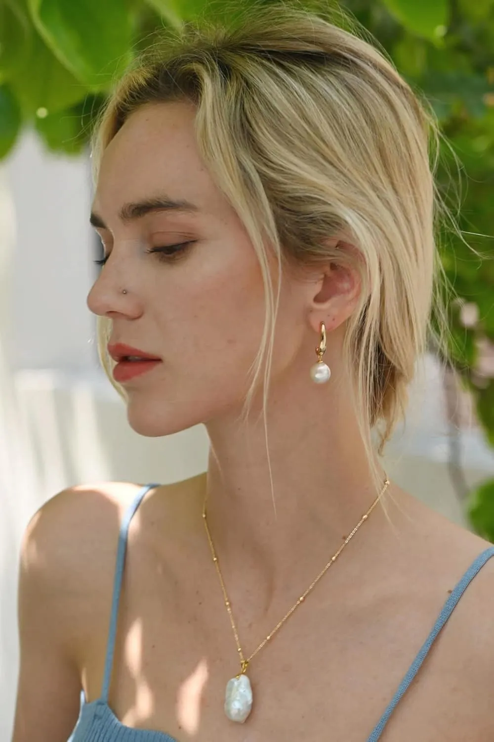Gold Huggie Hoop Earrings with Charms Fashion Pearl Drop Dangle Earrings for Women Handmade Karma Circle Jewelry for Ladies Lightweight Pearl Earrings on Christmas