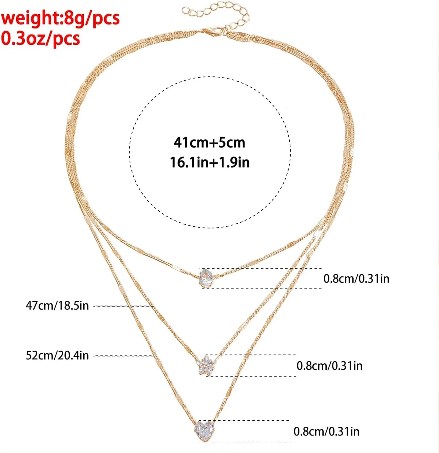 Gold Layered Necklaces for Women Diamond Necklace Dainty 14K Gold Plated CZ Pendant Necklaces Snake Chain Choker Neckalce Paperclip Chain Necklace Bridesmaid Jewelry for Women