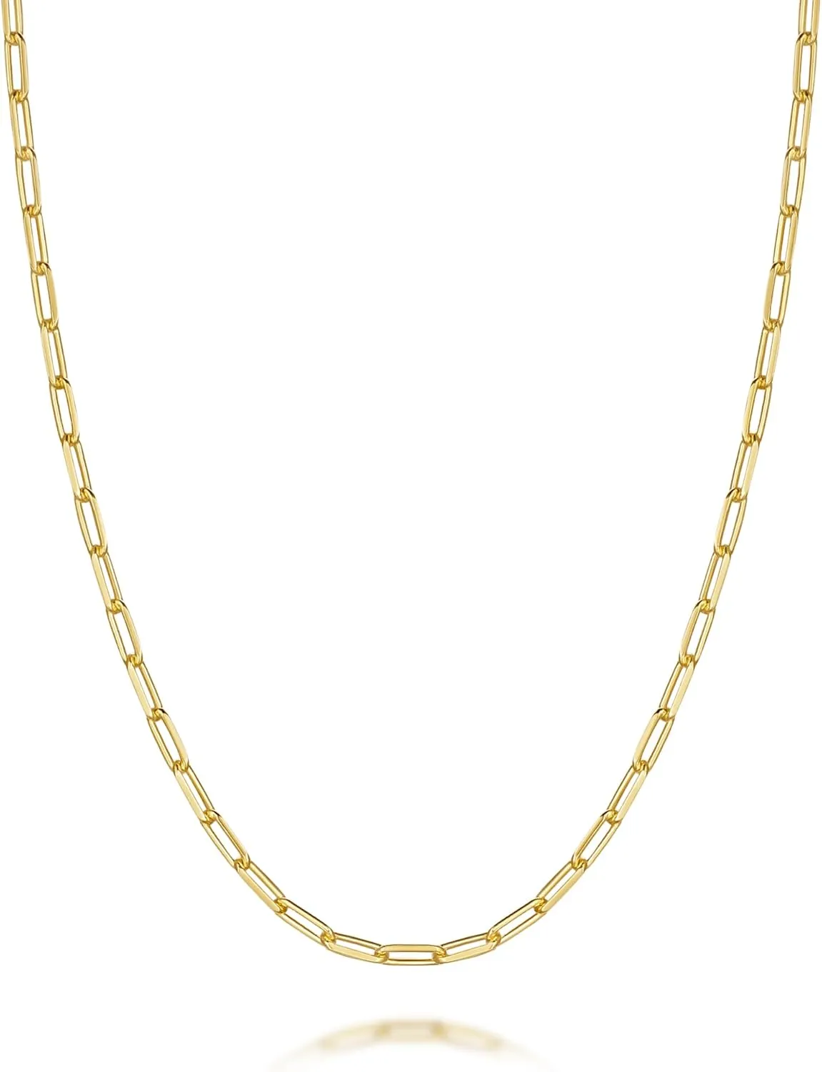 Gold Necklace for Women & Men 14K Gold Chain Necklace for Women Unisex 2.5mm Wide Paperclip Chain Necklaces Non Tarnish Paperclip Necklaces Jewelry 16 - 26