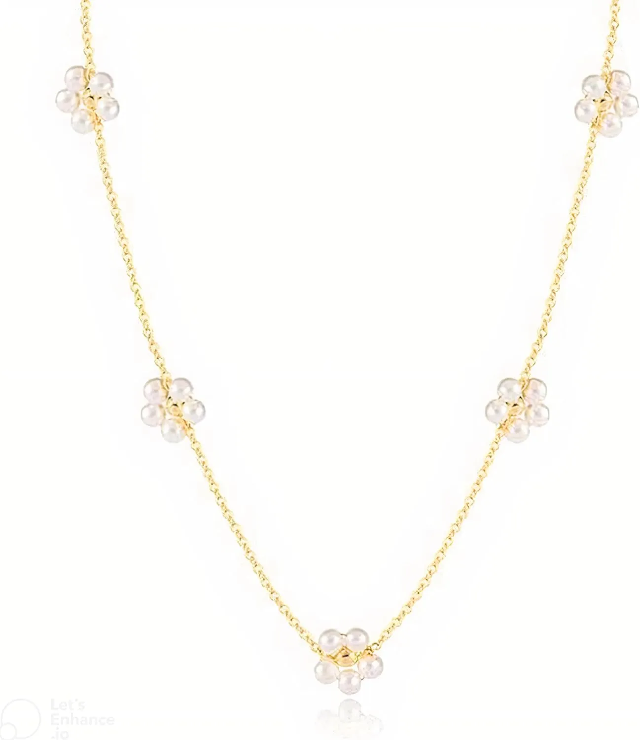 Gold Pearl Choker Necklaces for Women - Elegant Layered Pearl Necklaces, 14K Gold Plated Dainty Choker Jewelry for Women, Gift for Special Occasions, Weddings (Yellow)