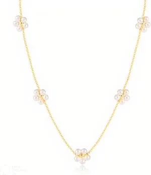 Gold Pearl Choker Necklaces for Women - Elegant Layered Pearl Necklaces, 14K Gold Plated Dainty Choker Jewelry for Women, Gift for Special Occasions, Weddings (Yellow)