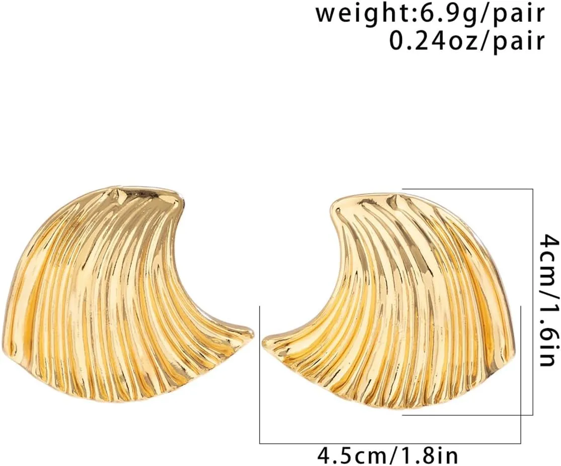 Gold Shell Earrings for Women Dainty Stud Earrings Seashell Drop Dangle Earrings Trendy Jewelry for Women Spiral Earrings Hypoallergenic