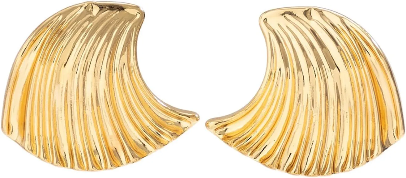 Gold Shell Earrings for Women Dainty Stud Earrings Seashell Drop Dangle Earrings Trendy Jewelry for Women Spiral Earrings Hypoallergenic