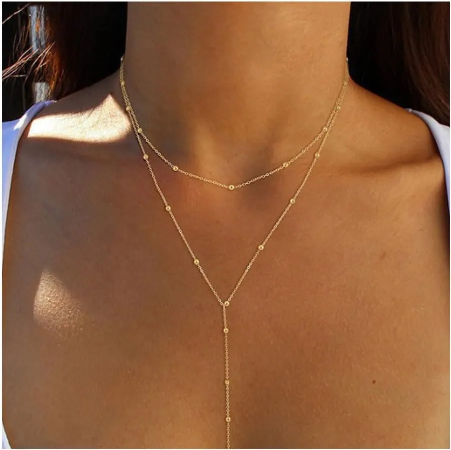 Gold Silver Cross Necklace Stack For Women Chain Necklaces Set Simple Dainty Diamond Jewelry Gift