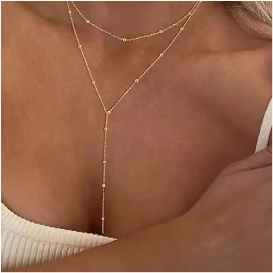 Gold Silver Cross Necklace Stack For Women Chain Necklaces Set Simple Dainty Diamond Jewelry Gift