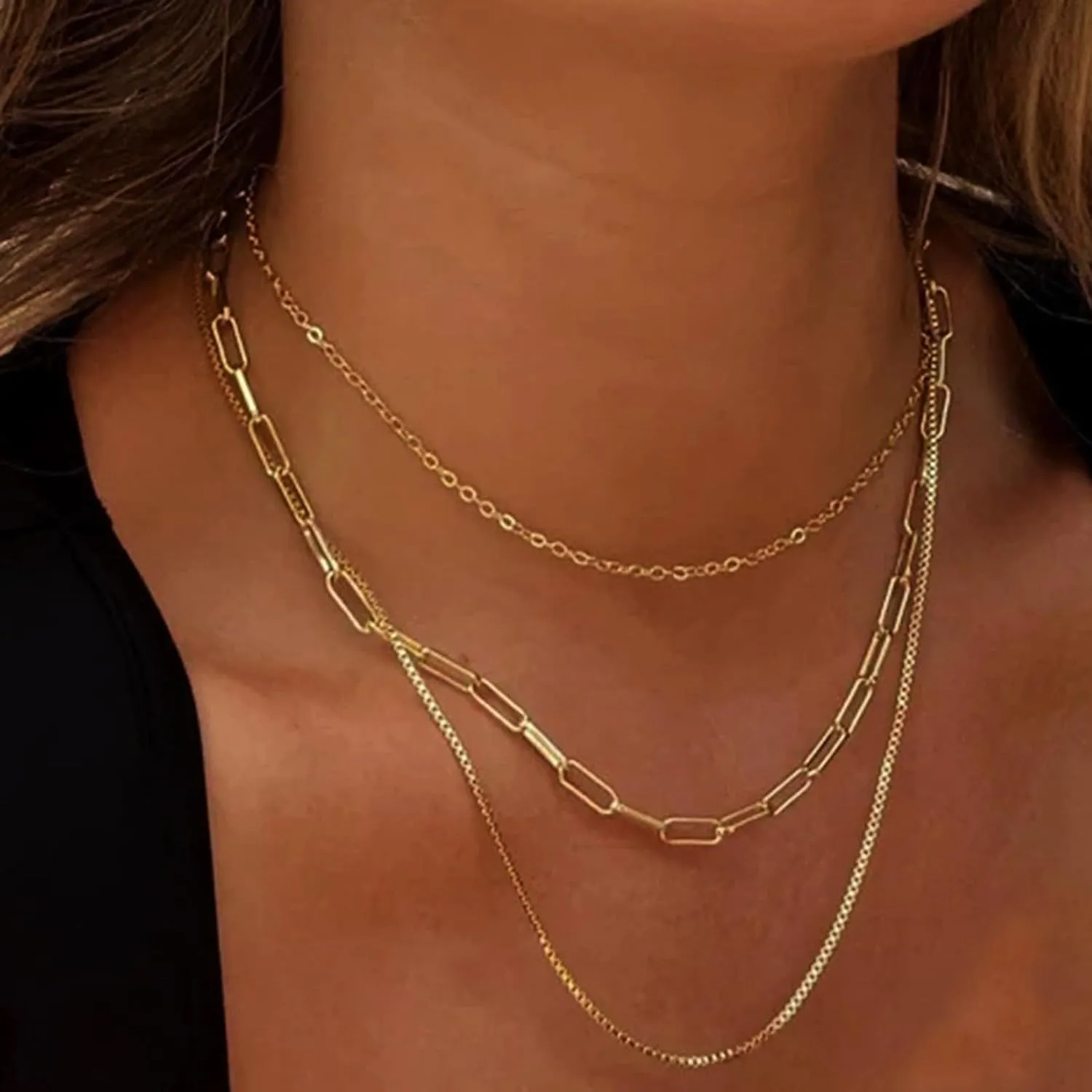 Gold Snake Bone Chain - Dainty Herringbone Necklace, Thin Gold Chain, Personalized Fashionable Classic Bead Charm Trend Jewelry
