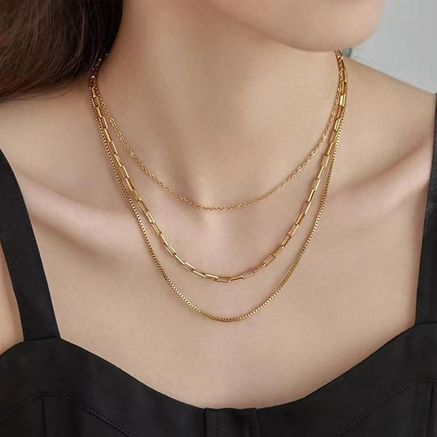 Gold Snake Bone Chain - Dainty Herringbone Necklace, Thin Gold Chain, Personalized Fashionable Classic Bead Charm Trend Jewelry
