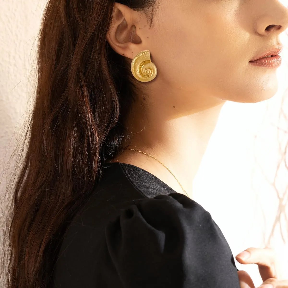 Gold Starfish Shell Conch Seashell Earrings - Trendy Summer Boho Ocean Chunky Statement Beach Jewelry - Gifts for Women