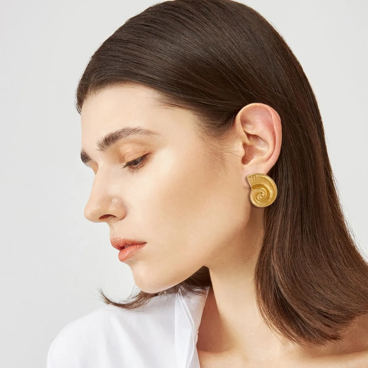Gold Starfish Shell Conch Seashell Earrings - Trendy Summer Boho Ocean Chunky Statement Beach Jewelry - Gifts for Women