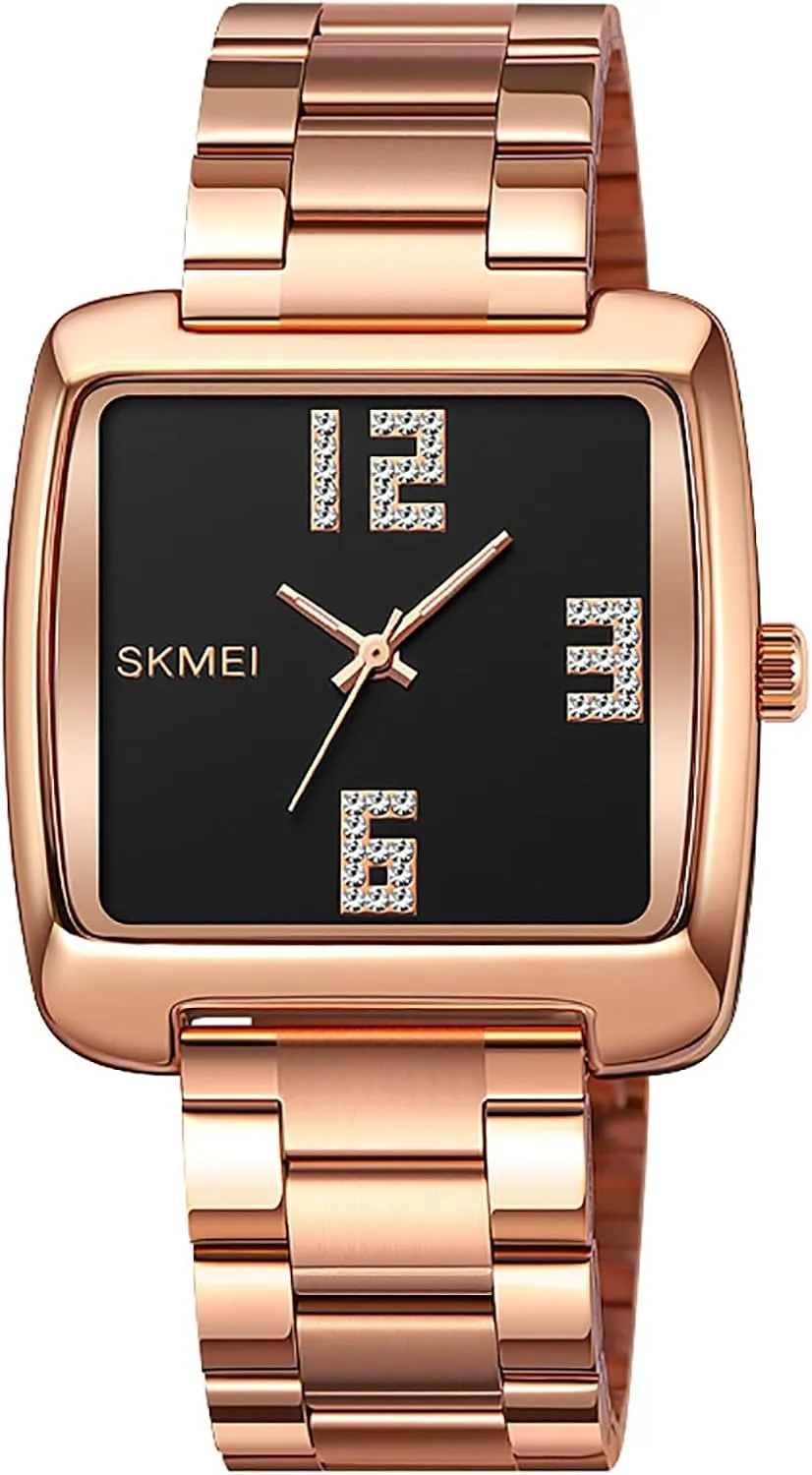 Gosasa Fashion Men's Watch Square Diamond Scale Dial Business Quartz Watches for Men Stainless Steel Waterproof Trend Male Wristwatch