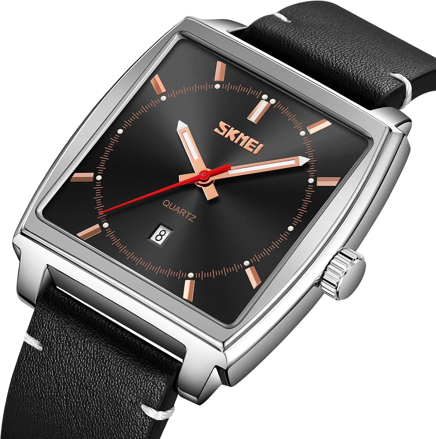 Gosasa Trend Watches for Men Square Business Quartz Men's Watch Date Luminous Fashion Male Wristwatch Waterproof Leather Strap