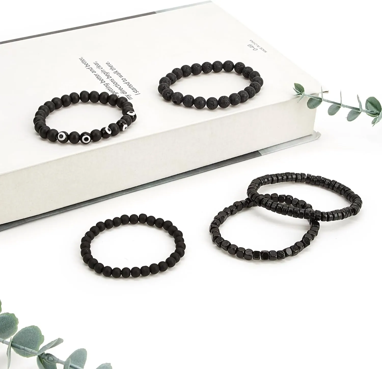 Gothic Bracelet Set Adjustable Tribal Retro Punk Adjustable Prayer Beaded Cuff Wrap Bangle - Braided Multilayer Grunge Jewelry
