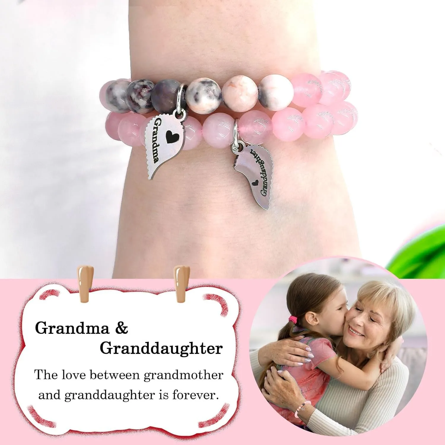 Granddaughter Bracelets Gifts from Grandma Matching Bracelets, Gifts for Grandmother Granddaughter, Anniversary Birthday Mothers Day Gifts for Grandma Bracelets Kids Graduation Gifts for Granddaughter