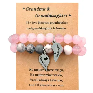 Granddaughter Bracelets Gifts from Grandma Matching Bracelets, Gifts for Grandmother Granddaughter, Anniversary Birthday Mothers Day Gifts for Grandma Bracelets Kids Graduation Gifts for Granddaughter