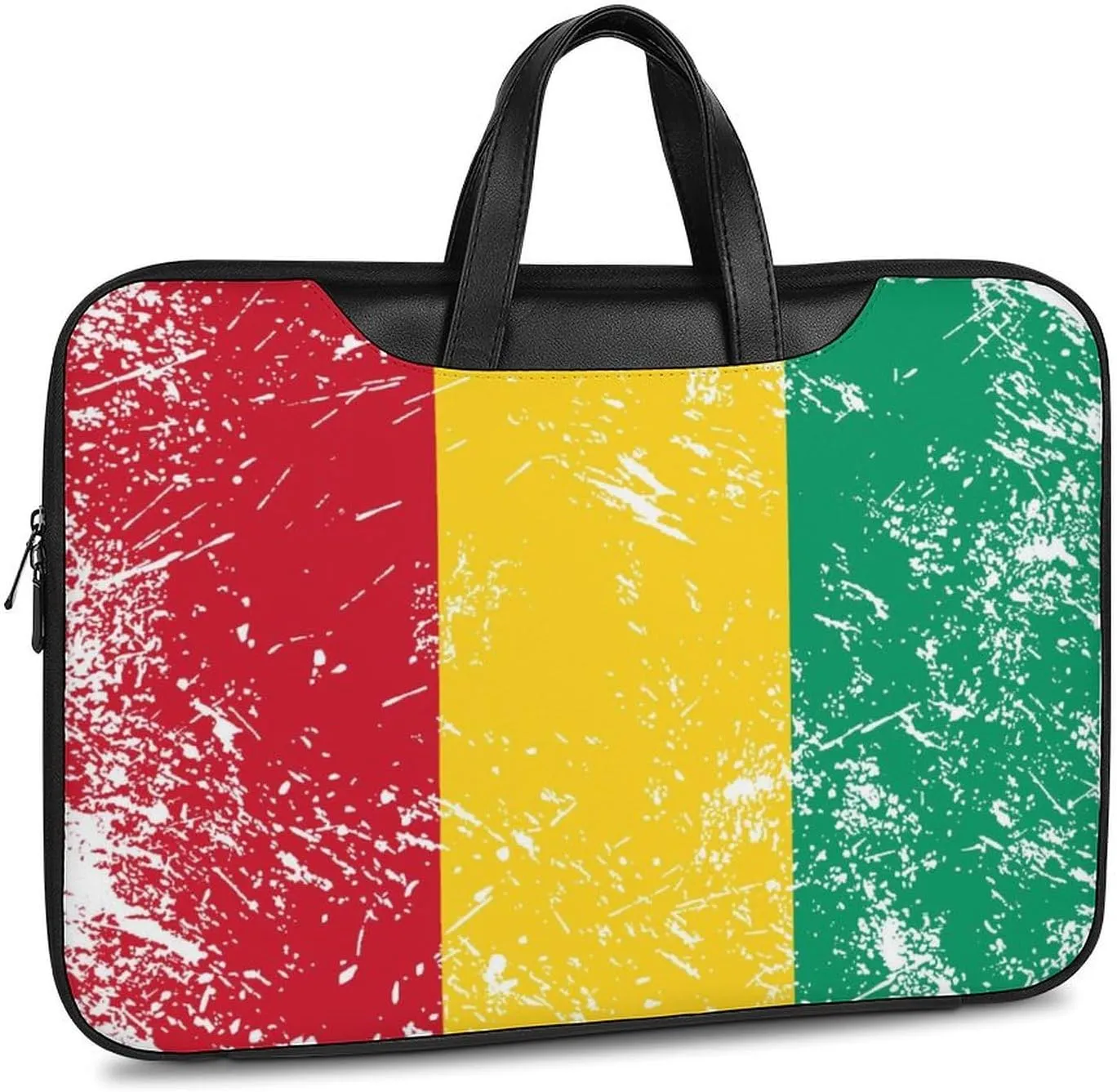 Guinea Vintage Flag Leather Bag Laptop Case Slim Water Resistant Computer Bags with Handle Briefcase for Work