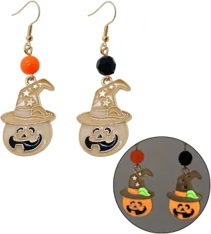 Halloween Earrings for Women Ghost Pumpkin Cat Earrings Glow In The Dark Ghost Earrings Halloween Jewelry Accessories