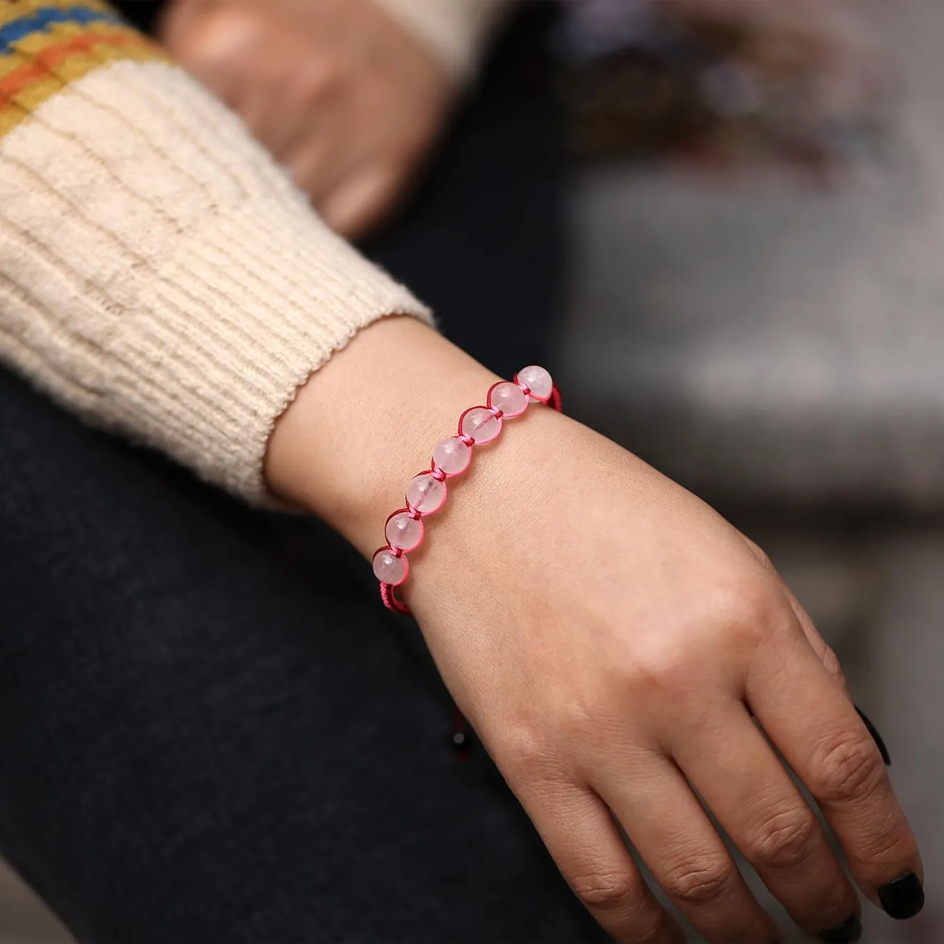 Handmade Friendship Bracelets Adjustable Braided Rope Reiki Spiritual Crystals Beaded Bracelets for Women