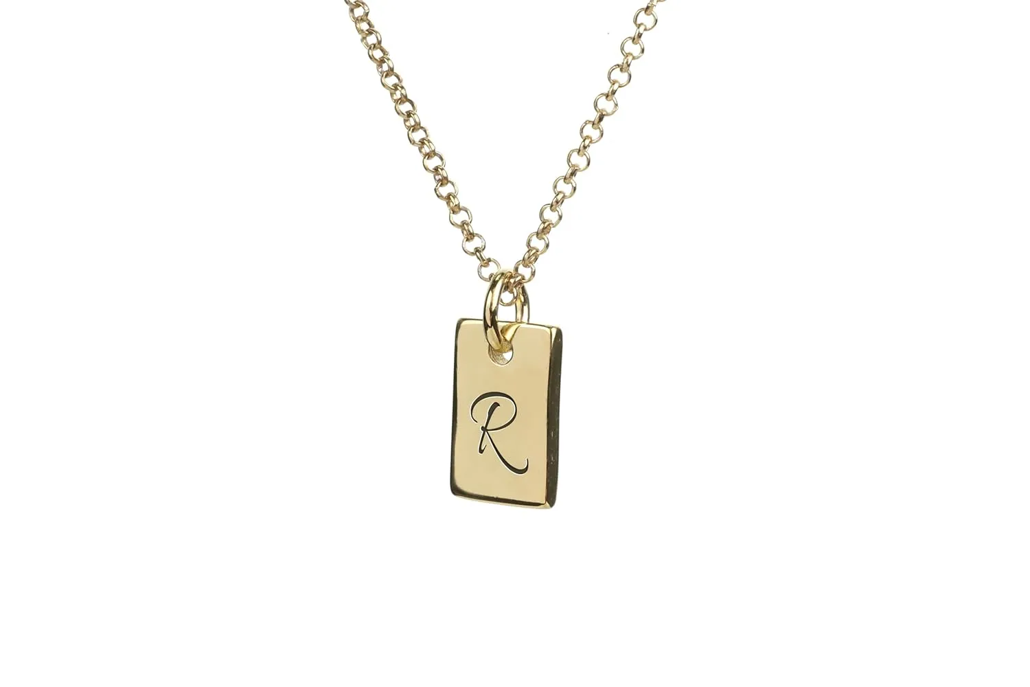 Handwritten Name Necklace - Rectangle Pendant - Custom Text Pendant - Personalized Jewelry