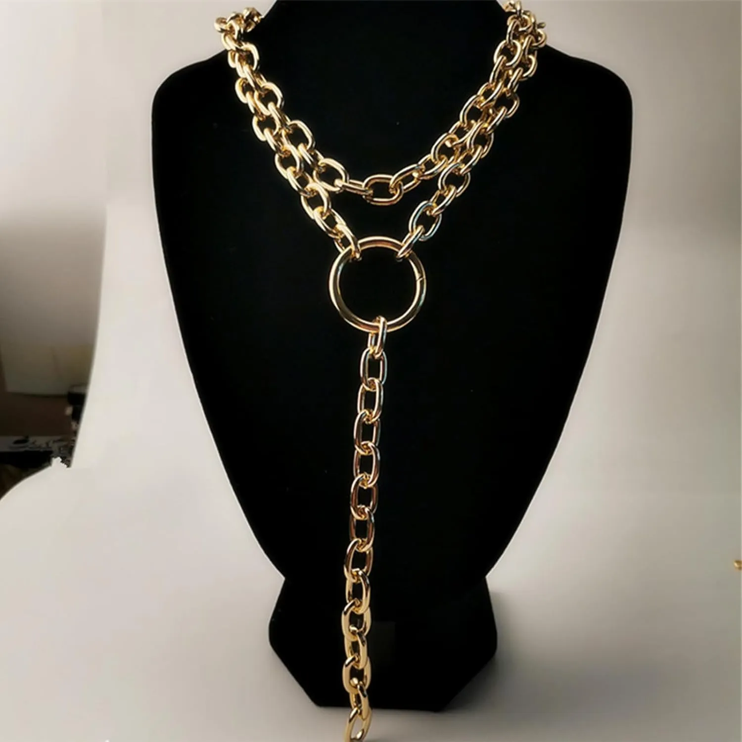 Harry and Henry Chunky Gold Toggle Necklace Trendy Silver Cuban Link Chain Choker Toggle Bar Clasp Necklaces for Women Chunky Statement Necklaces Jewelry Gifts
