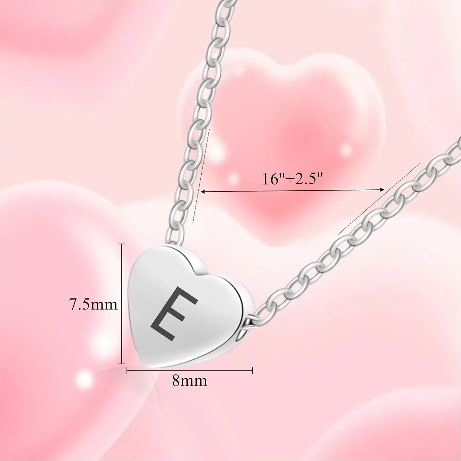 Heart Initial Necklaces for Women- 14K Gold Filled Heart Pendant Letter Alphabet Necklace, Tiny Initial Necklaces for Women, Heart Letter Initial Necklace Gifts for Women