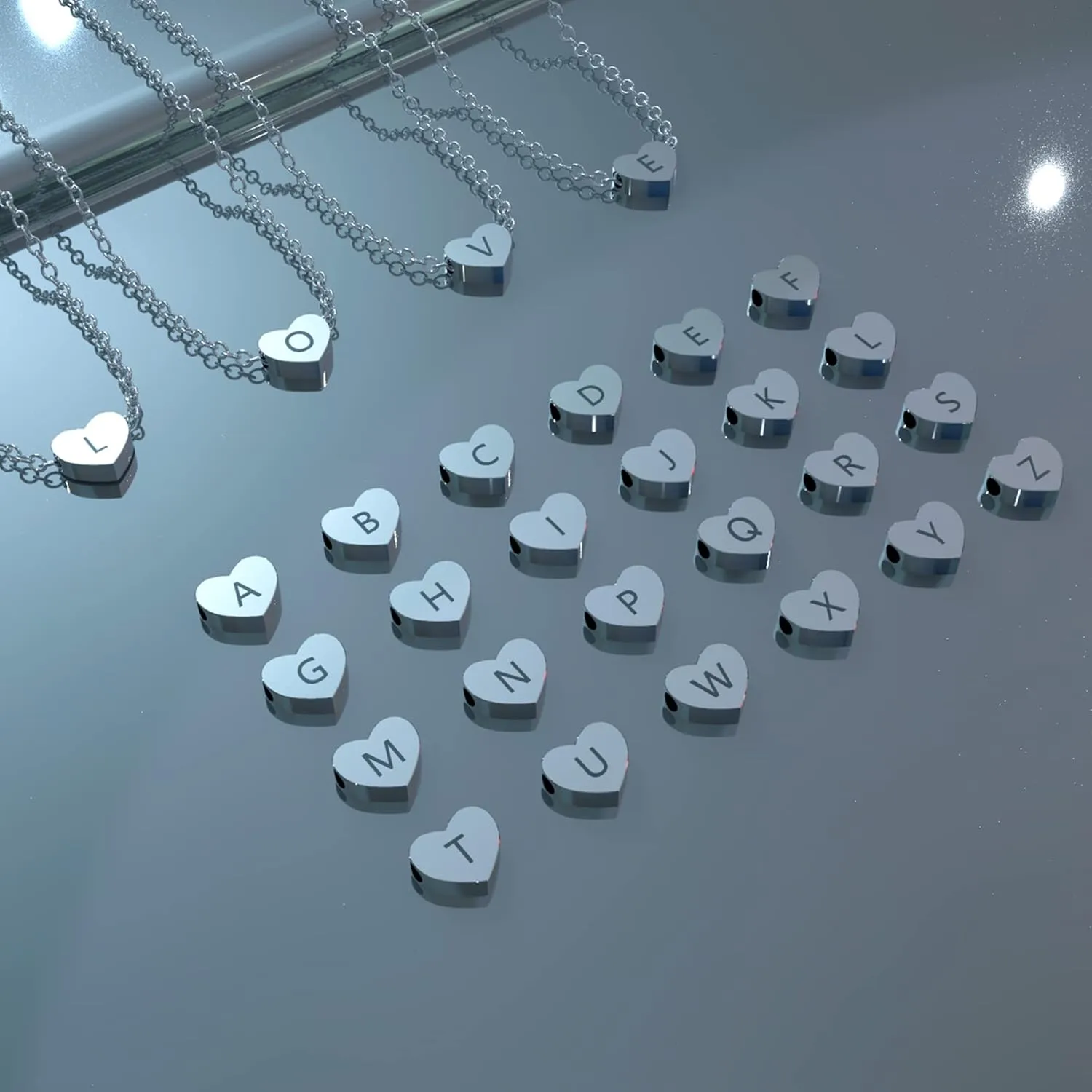 Heart Initial Necklaces for Women- 14K Gold Filled Heart Pendant Letter Alphabet Necklace, Tiny Initial Necklaces for Women, Heart Letter Initial Necklace Gifts for Women
