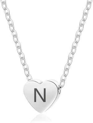 Heart Initial Necklaces for Women- 14K Gold Filled Heart Pendant Letter Alphabet Necklace, Tiny Initial Necklaces for Women, Heart Letter Initial Necklace Gifts for Women