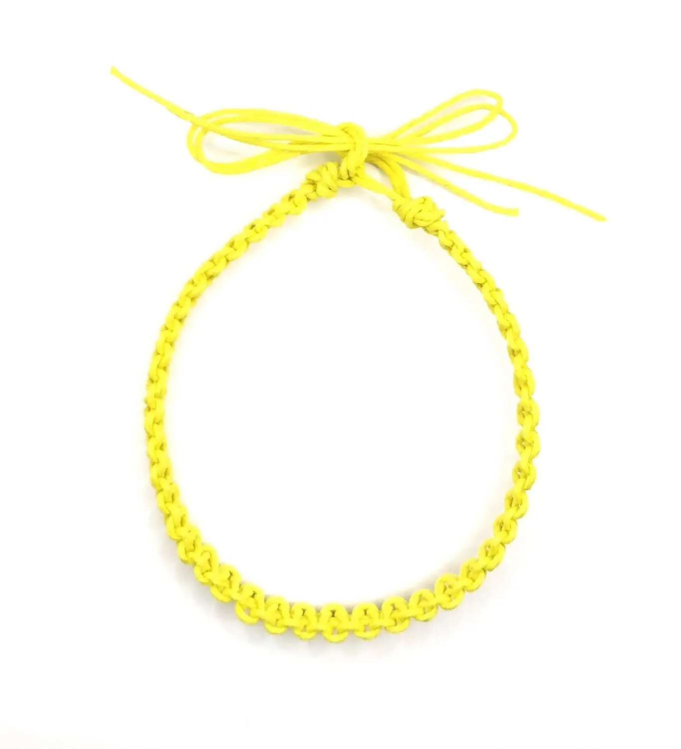 Hemp Anklet Adjustable Tie On (Simple Yellow)