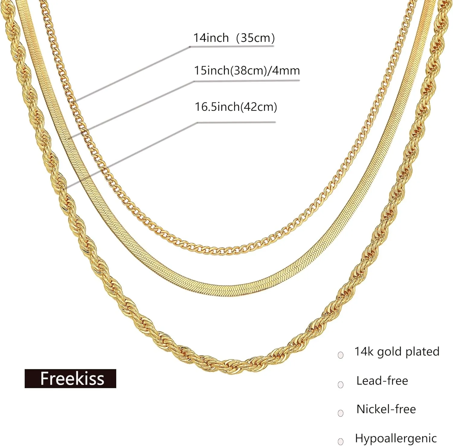 Herringbone Necklace for Women,Dainty Gold Necklace,14k Gold Plated Snake,Gold Chain Choker Necklaces,Simple Gold Layered Necklaces,Gold Jewelry Gift for Women