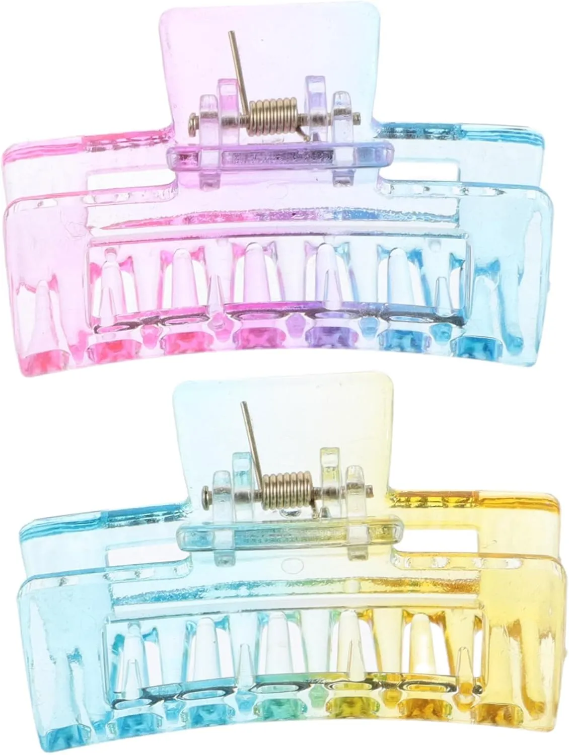 Homoyoyo 2pcs Gradient Transparent Hair Clips for Women Fashionable Hair Accessories with Strong Hold Stylish Modern Design