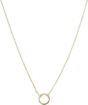 Honeycat Gold, Rose Gold, or Silver Mini Karma Open Circle Orbit Necklace | Minimalist, Delicate Jewelry