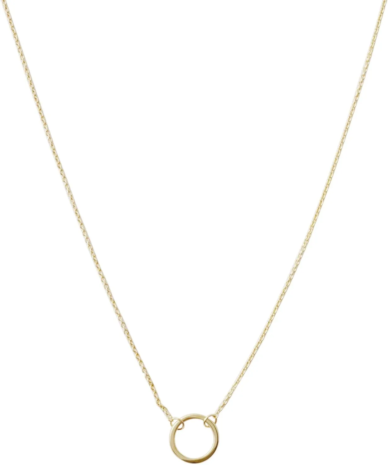 Honeycat Gold, Rose Gold, or Silver Mini Karma Open Circle Orbit Necklace | Minimalist, Delicate Jewelry