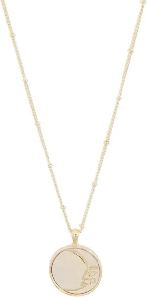 HONEYCAT Moon Face Pendant Necklace in Gold, Rose Gold, or Silver | Minimalist, Delicate Jewelry