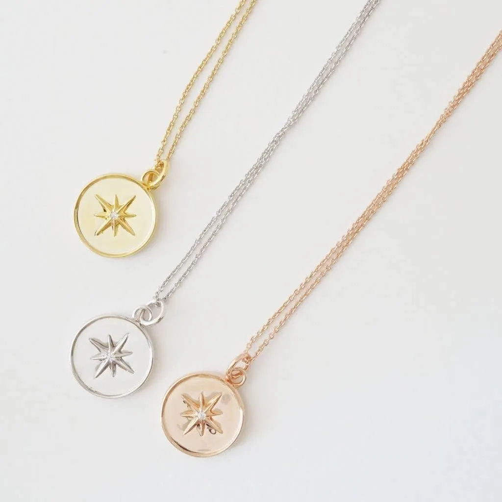 HONEYCAT Starburst Pendant Necklace in Gold, Rose Gold, or Silver | Minimalist, Delicate Jewelry