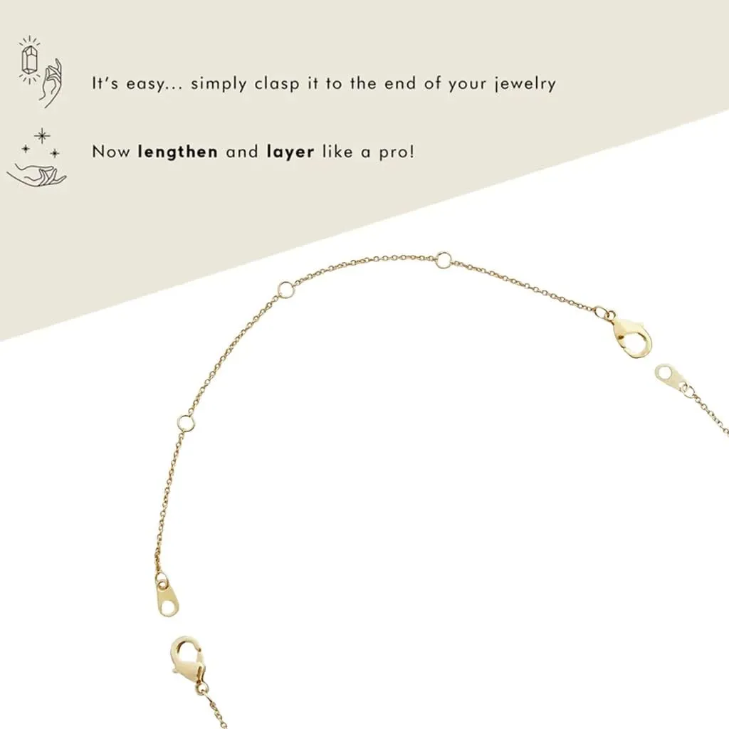 Honeycat Thin Chain Necklace Jewelry Extender Adjustable Extender (Adjustable betweeen 1.5", 2", 2.5", 3", 3.5", 4", 4.5", 5") | Minimalist, Delicate Jewelry