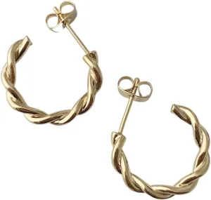 HONEYCAT Twist Twist Rope Hoops in Gold, Rose Gold, or Silver | Minimalist, Delicate Jewelry