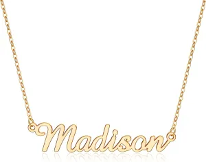 IEFLIFE Custom Name Necklace Personalized, 14K Gold Plated Personalized Name Necklace White Gold Plated Monogram Necklace Personalized Jewelry Name Plate Necklace Gifts for Women