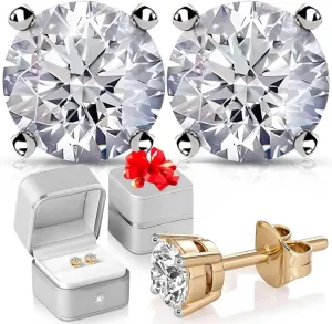 IGI Certified 0.5 to 1 Carat Lab Grown Diamond Stud Earrings for Women And Men In Platinum Or Gold G-H SI Jewelry Gifts Anniversary Birthday Gifts for Her
